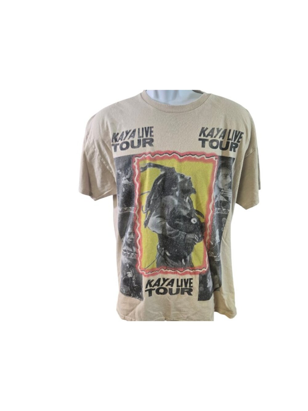 Bob Marley & The Wailers Kaya Live Tour 1978 Zion Rootswear T-Shirt L Beige Grap